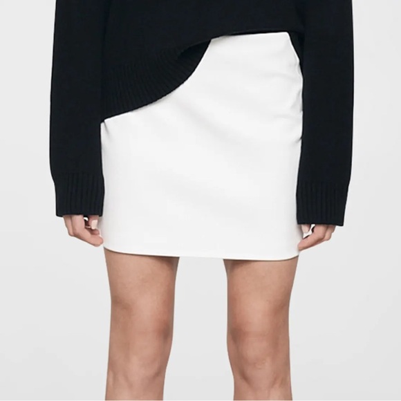 Enza Costa faux leather mini skirt in off white - Picture 1 of 5